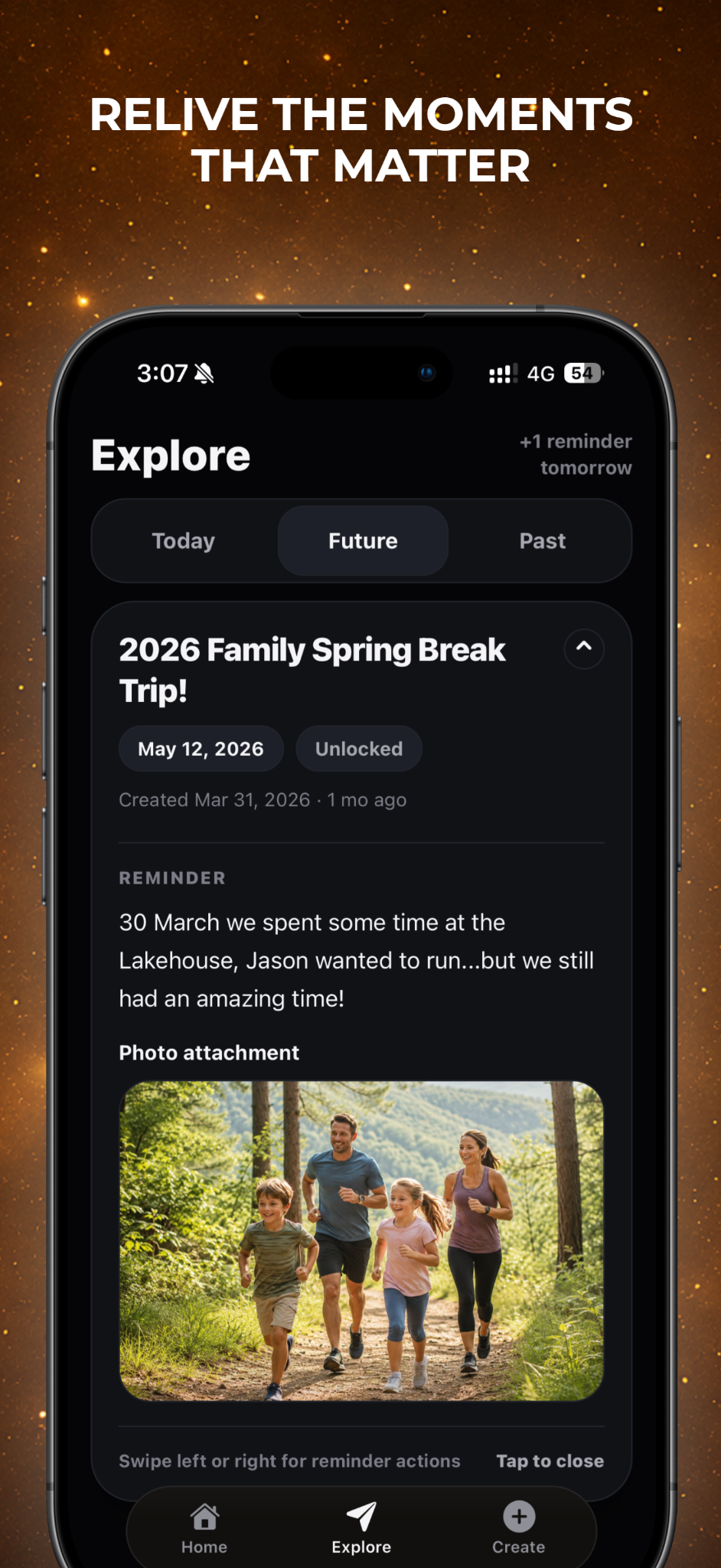 RemindMe expanded memory card with photo attachment